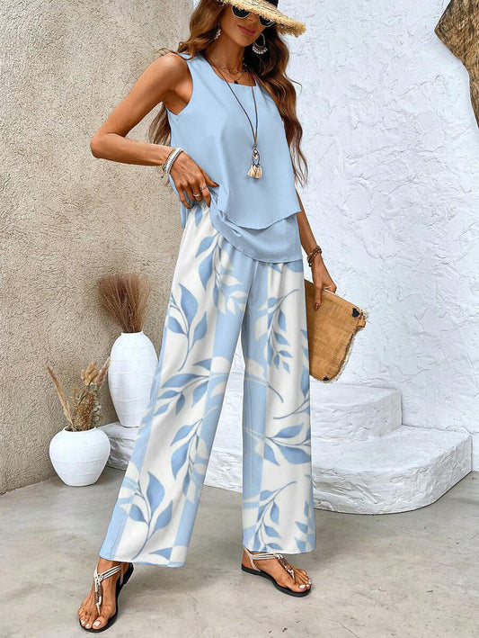 Alba - Stylish Floral Top and Trouser Set