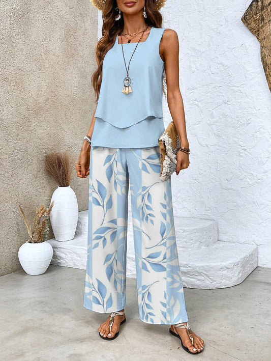 Alba - Stylish Floral Top and Trouser Set
