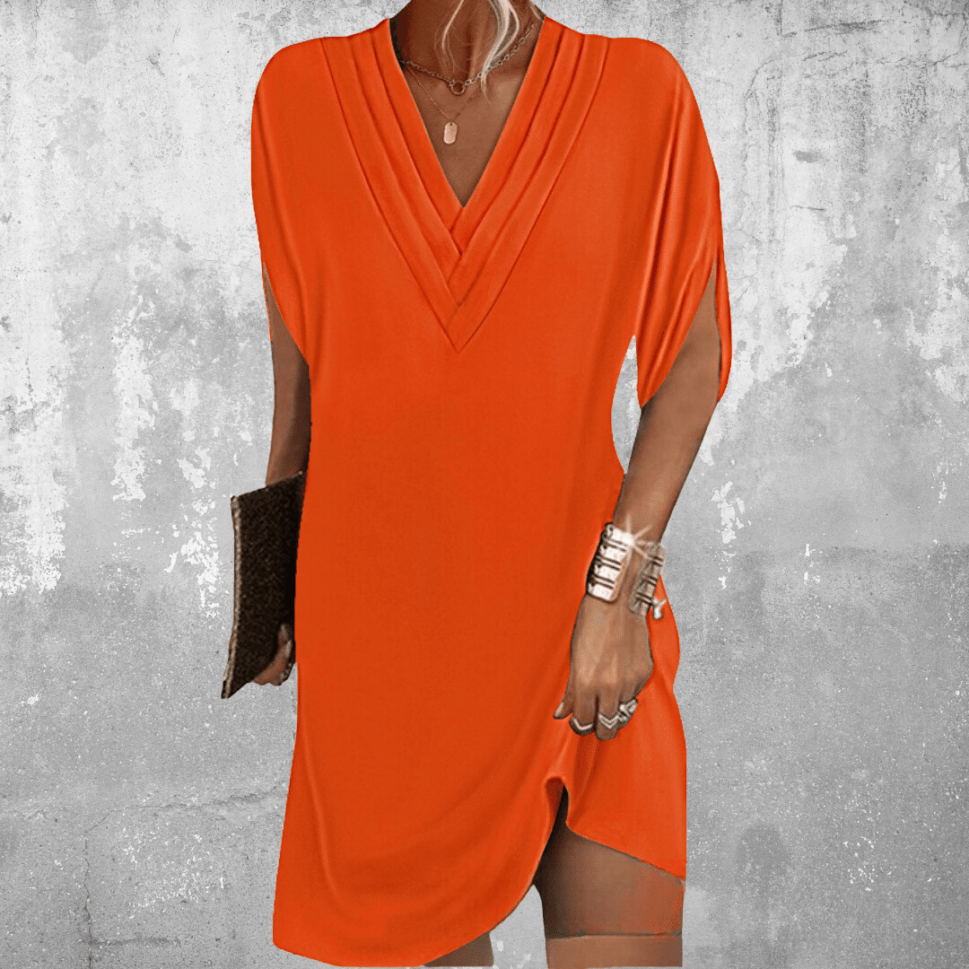 AMALIE – ELEGANT DRESS WITH V-NECK