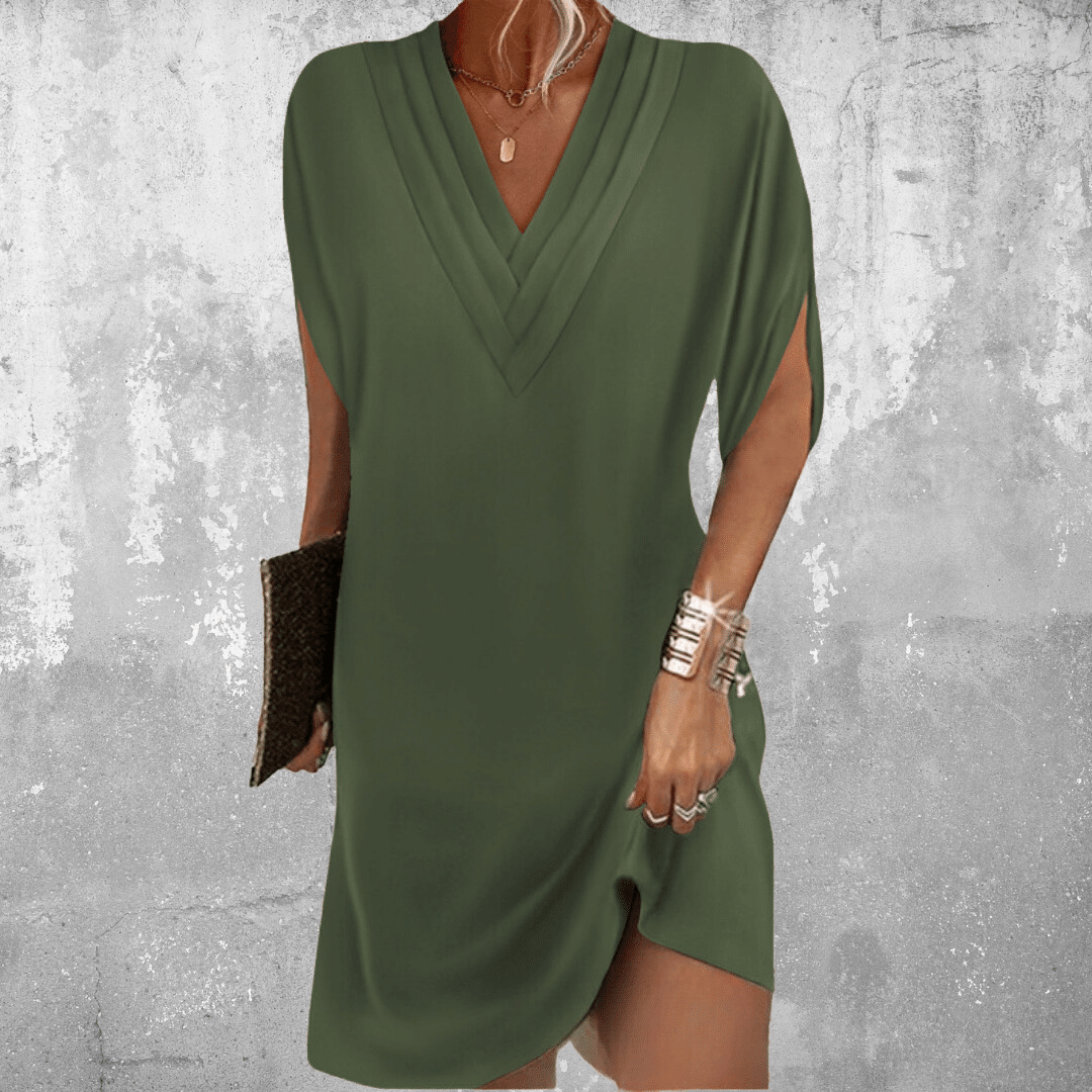 AMALIE – ELEGANT DRESS WITH V-NECK