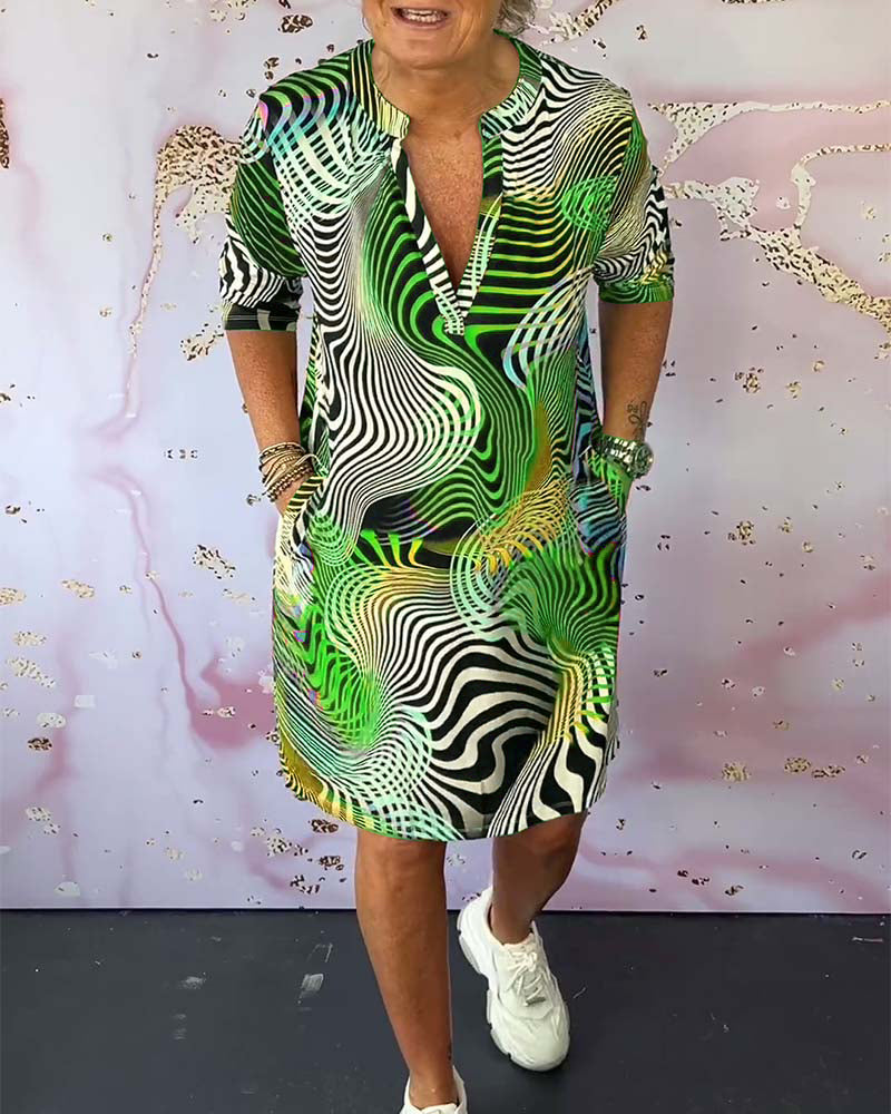 ORLA – COLOURFUL V-NECK DRESS