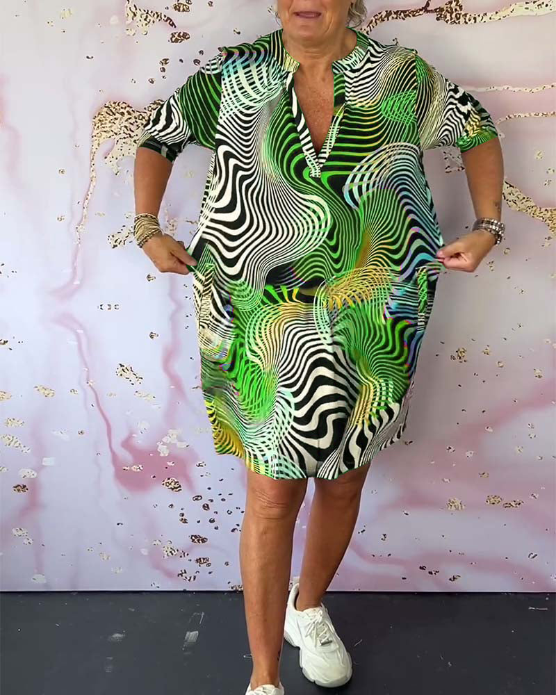 ORLA – COLOURFUL V-NECK DRESS