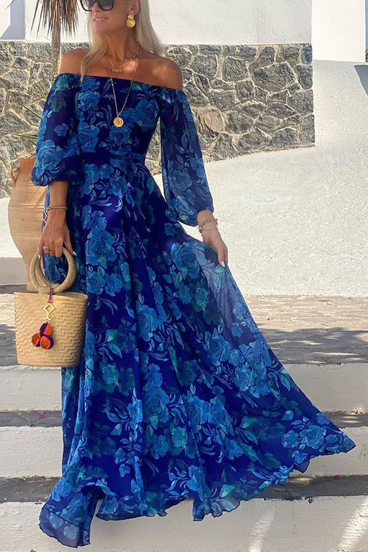 EVIE - FLORAL OFF SHOULDER MAXI DRESS