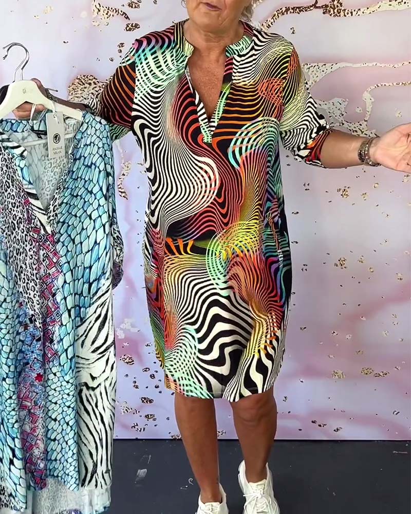 ORLA – COLOURFUL V-NECK DRESS