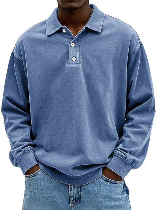 Matteo - Men’s Casual Long Sleeve Polo Shirt