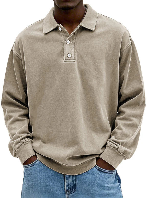 Matteo - Men’s Casual Long Sleeve Polo Shirt