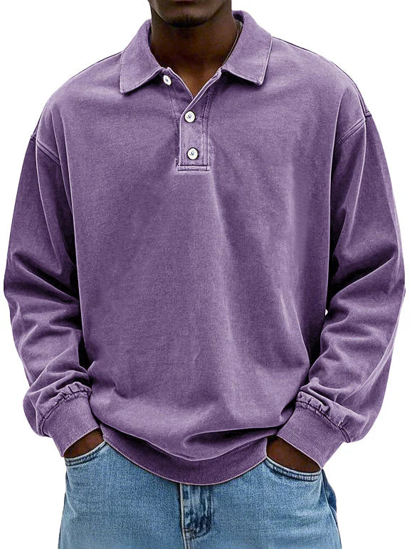 Matteo - Men’s Casual Long Sleeve Polo Shirt