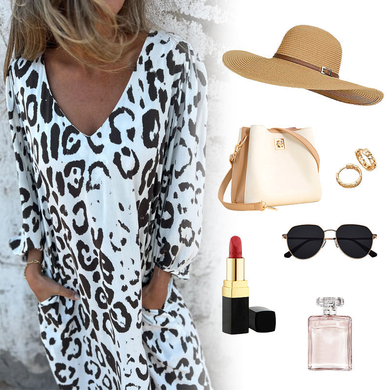 NOREEN - FLOWY V-NECK DRESS