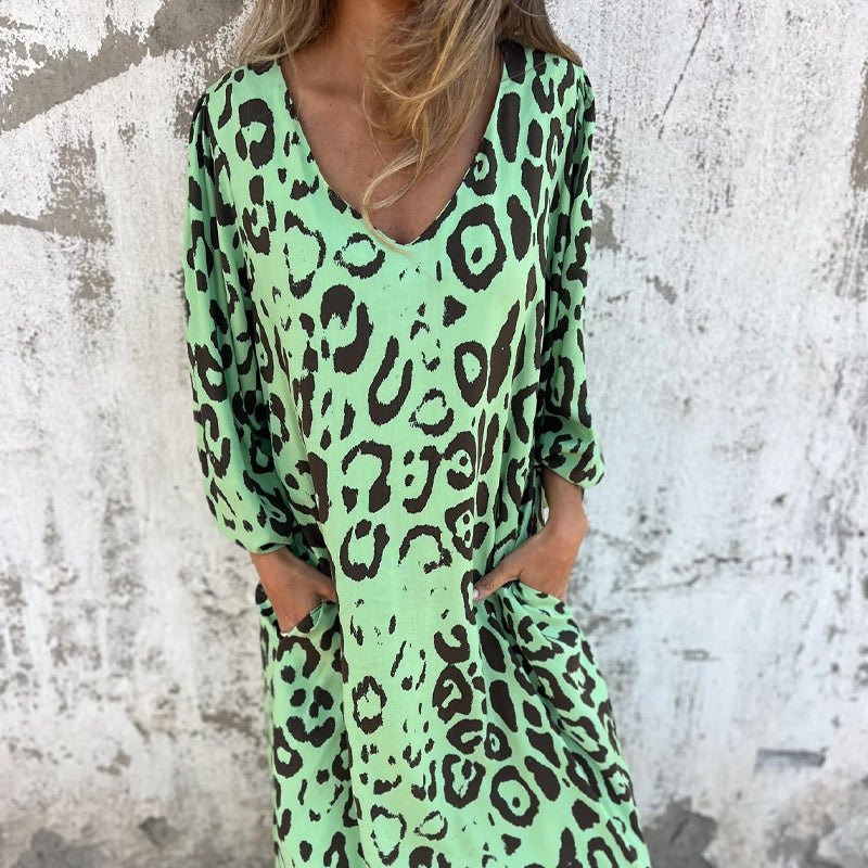 NOREEN - FLOWY V-NECK DRESS
